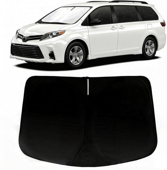 Windshield Sun Shade for 2021-2026 Toyota Sienna Accessories, Car Front Window Sun Visor & Heat Shield | 240T Sunshade Protection Blocks UV Rays Keep Your Car Cooler