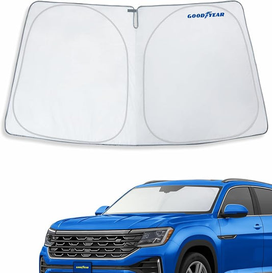 Goodyear Foldable Windshield Sunshade for Volkswagen Atlas Cross Sport 2020-2026, Car Accessories, Sunshade Cover, Sun Shade Car Windshield, Window Sun Blocker - GY008361