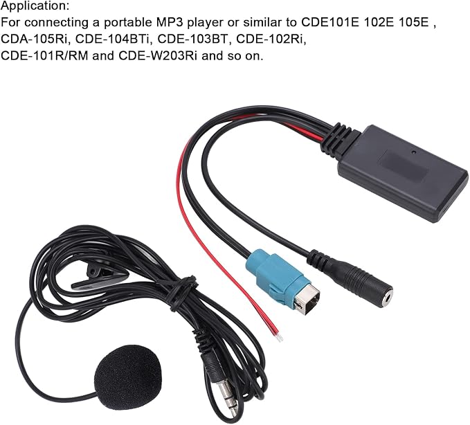Aramox AUX in Bluetooth Module, Bluetooth AUX in Cable Adapter Stereo Full Speed with Removable Microphone Replacement for 2009‑up