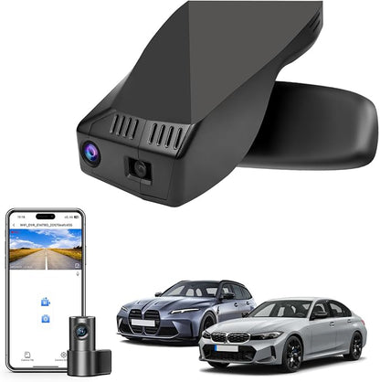 Mangoal Front 4K & Rear 1080p Dash Cam for BMW 3-Series Gen7 G20 G21 G28 2020-2026 Select 2019 M3 G80 G81(Model A), OEM Style, 2160P UHD Video, WiFi & APP, GPS, 128GB Card