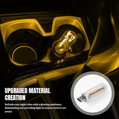 USB LED Car Interior Atmosphere Light, Car USB Night Light, Plug-in Auto Ambient Lighting Retro Lamps, Touch Adjustment LED Automotive Night Lamp Auto Accessories for bedrooms Camping (Warm)