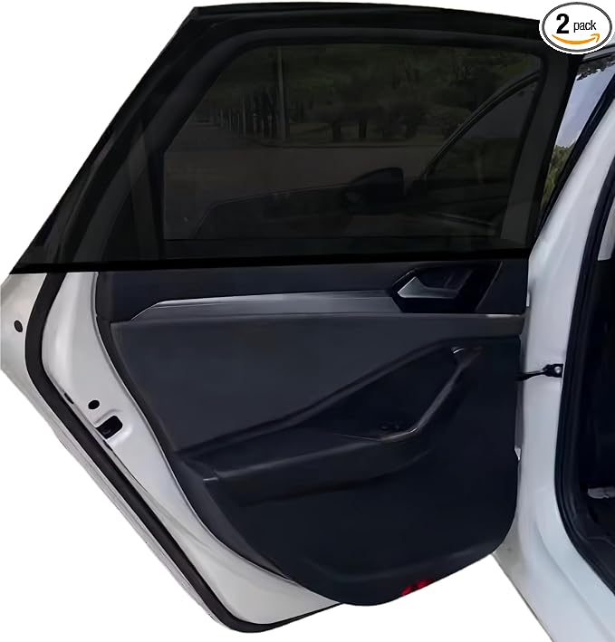 2Pack Car Window Shades Mesh Screen 27"x43", Universal Fit Most of Cars, Large SUV, Pickup, Sunshade for Car Camping UV Protection Breathable Mesh Baby Side Window Covers