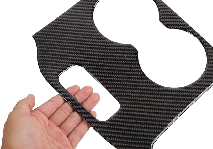 YOCTM for Jeep Grand Cherokee 2014 2015 Interior Accessories Black Real Carbon Fiber Center Console Cup Holder Cover Trim