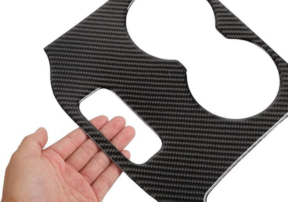 YOCTM for Jeep Grand Cherokee 2014 2015 Interior Accessories Black Real Carbon Fiber Center Console Cup Holder Cover Trim