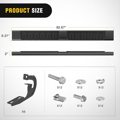 Nilight Running Boards for 2009-2014 Ford F-150 Super Crew Cab 4 Full Size Doors 6 Inch Side Step Nerf Bars Black