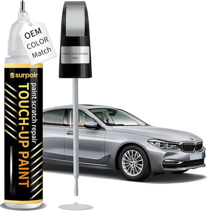 Glacier Silver Metallic A83 Touch up Paint for BMW OEM Color Match Car Scratch Repair Kit for Nicks & Chips Scratches Quick & Easy Paint Fix 2-In-1 Car Scratch Remover Pen