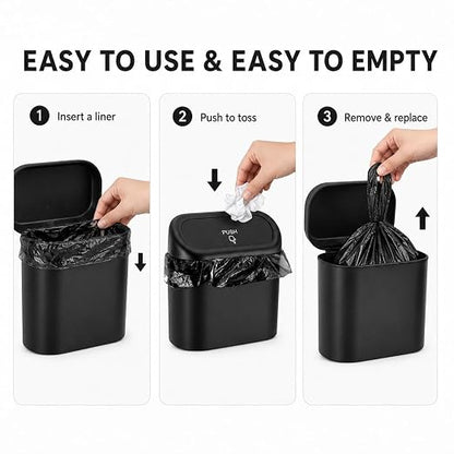 Mini Car Trash Can – Leakproof Vehicle Garbage Bin, 2-Pack with 150 Trash Bags, Portable Hanging Car Organizer for SUV & Sedan