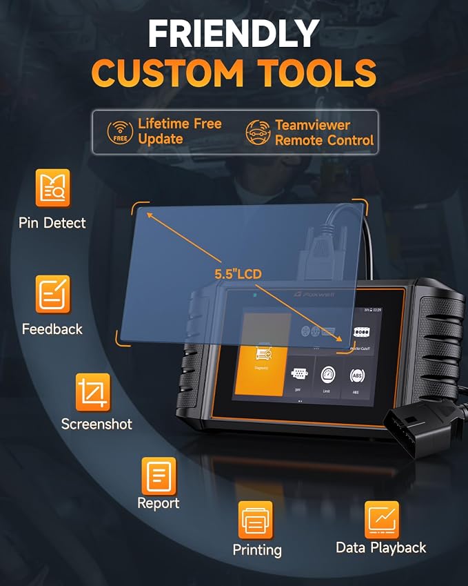 FOXWELL HD500 Heavy Duty Truck Scanner - Diesel Scanner with DPF Regen/Injector Cutoff/Limit Setting, Full System Diesel Diagnostic Scan Tool for Cummins, Detroit, Caterpillar, Paccar & Pickup Trucks