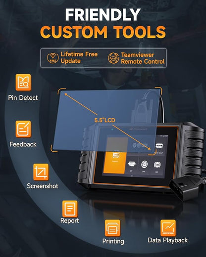 FOXWELL HD500 Heavy Duty Truck Scanner - Diesel Scanner with DPF Regen/Injector Cutoff/Limit Setting, Full System Diesel Diagnostic Scan Tool for Cummins, Detroit, Caterpillar, Paccar & Pickup Trucks