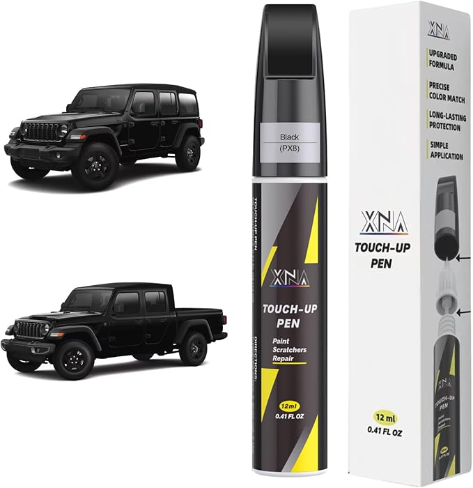 XNA Black(PX8) for Jeep Touch Up Paint, Car Scratch Remover for Nicks and Chips Repair, 2-In-1 Quick & Easy Fix Car Scratch Repair Kit with Exact Color-Matched