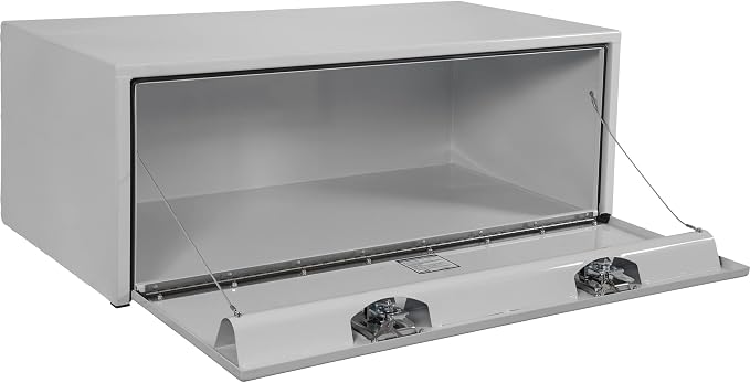 Buyers Products 1708410 White Steel Underbody Truck Tool Box, 18 x 24 x 48, Made in USA, 14 Ga Steel, Locking Stainless Latch, Weather-Resistant, Powder-Coated, Secure Storage for Work Trucks