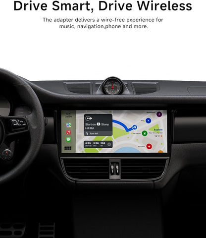 RAESHA Wireless CarPlay Adapter – Mini 2 in 1 Wireless CarPlay Adapter for Both Apple CarPlay and Android Auto – Easy Installation, Clutter-Free, and Seamless Control with Ultra-Fast Connection