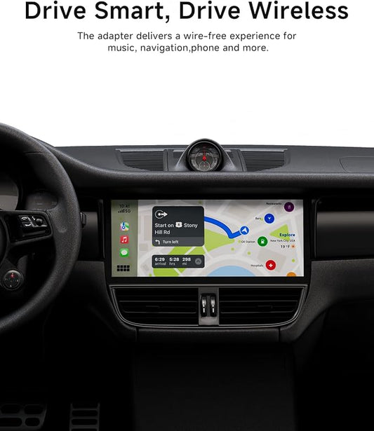 RAESHA Wireless CarPlay Adapter – Mini 2 in 1 Wireless CarPlay Adapter for Both Apple CarPlay and Android Auto – Easy Installation, Clutter-Free, and Seamless Control with Ultra-Fast Connection