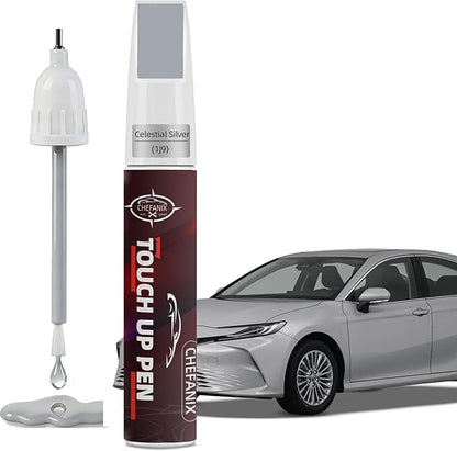 Celestial Silver Metallic (1J9) Touch Up Paint Pen Compatible with Toyota - Exact Color Match, 2-in-1 Brush & Pen,Car Paint Scratch Repair Kit for RAV4/Camry/Corolla/Tacoma/Highlander