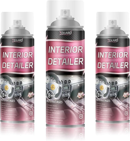 Car Interior Cleaner, Leather Cleaner, 15 oz. Large-Capacity Interior Detailer in Iron Can, Wheel Cleaner, Suitable for Cleaning Rubber, Plastic, and Leather Surfaces Inside Vehicles (3 Bottle)