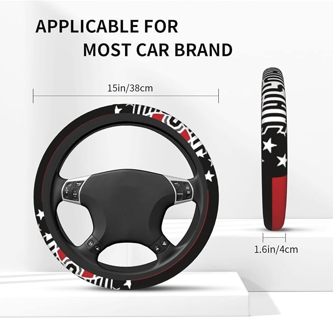 The Universal Elastic Steering Wheel Protective Cover Ohio State is Heat-Resistant and Non-Slip Suitable for Most Vehicles
