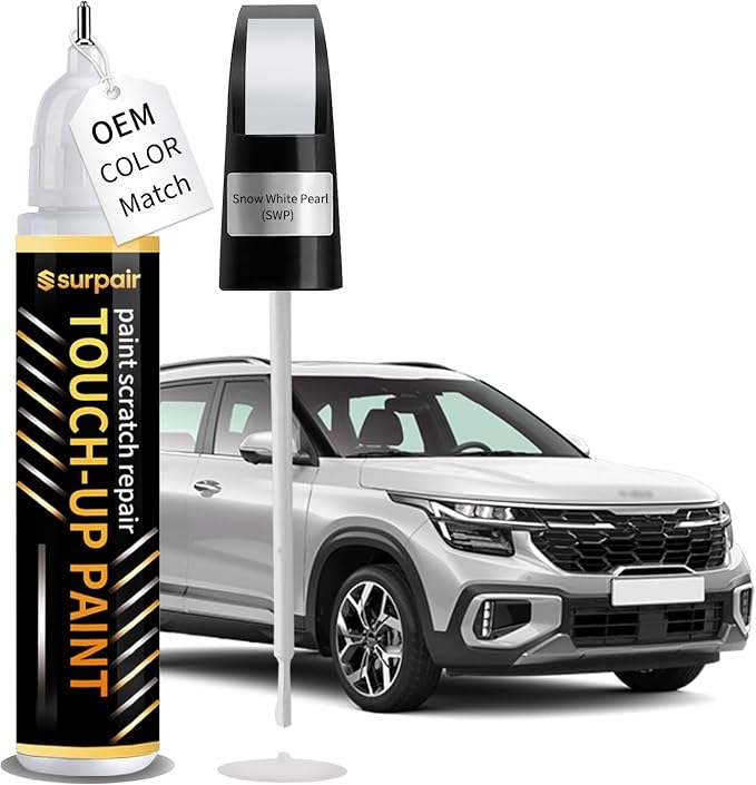 Snow White Pearl SWP Touch up Paint for KIA OEM Color Match Car Scratch Repair Kit for Nicks & Chips Scratches Quick & Easy Paint Fix 2-In-1 Car Scratch Remover Pen
