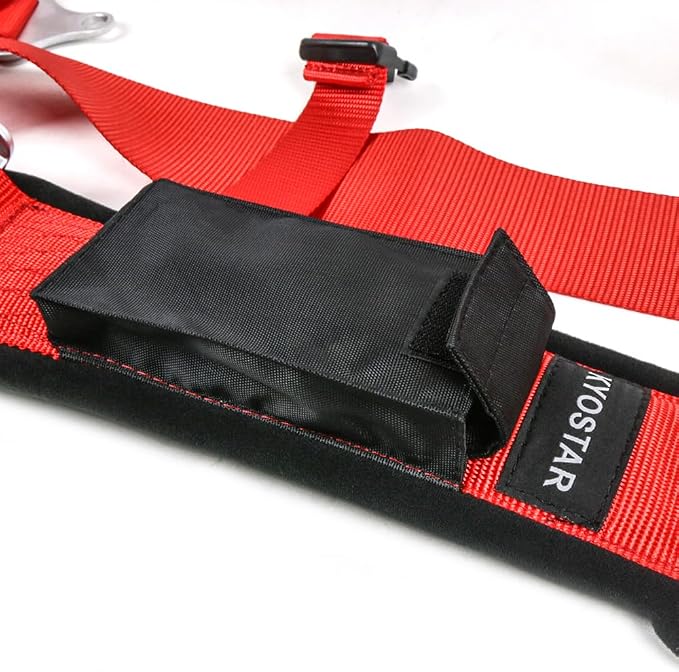 Kyostar 4 Point Harness Set 3 Inch with Ultra Soft Heavy Duty Shoulder Pads (8163 Red)