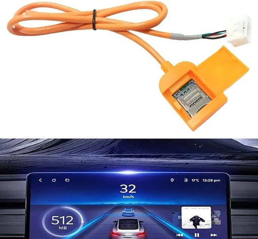 SIM Card Slot Adapter Cable 20 Pin Connector for Android Car Radio Head Unit GPS Navigation Extension with Stable Signal Transmission Orange 48.5cm