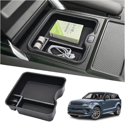 Center Console Organizer for Range Rover & Range Rover Sport 2023-2025 2026 Armrest Insert Tray Storage Box Interior Accessories with Refrigerator (NOT Fit for Models Without Refrigerator)