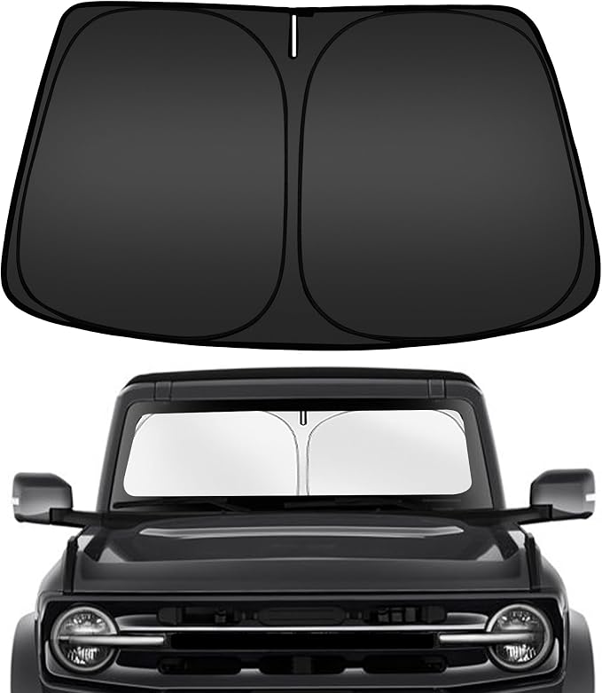 ARISMOTOR Windshield Sun Shade for Ford Bronco 2021-2025 2026, Custom Fit Foldable Front Window Sunshade Sun Visor Protector, Block UV Rays Keep Your Car Cooler
