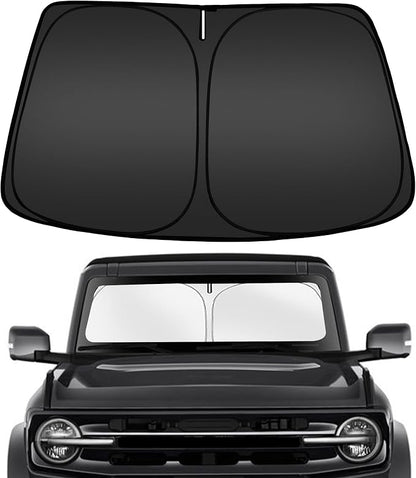 ARISMOTOR Windshield Sun Shade for Ford Bronco 2021-2025 2026, Custom Fit Foldable Front Window Sunshade Sun Visor Protector, Block UV Rays Keep Your Car Cooler