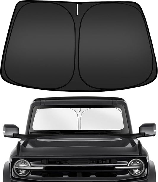 ARISMOTOR Windshield Sun Shade for Ford Bronco 2021-2025 2026, Custom Fit Foldable Front Window Sunshade Sun Visor Protector, Block UV Rays Keep Your Car Cooler