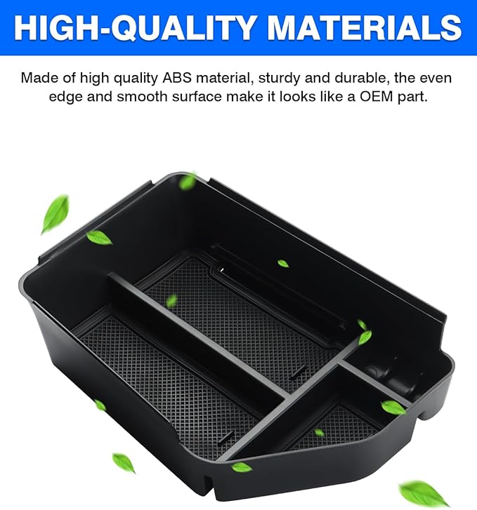 Autorder Center Console Organizer for 2022 2023 2024 2025 Kia EV6 Accessories Armrest Storage Box Secondary Insert Tray with Anti-slip Mat