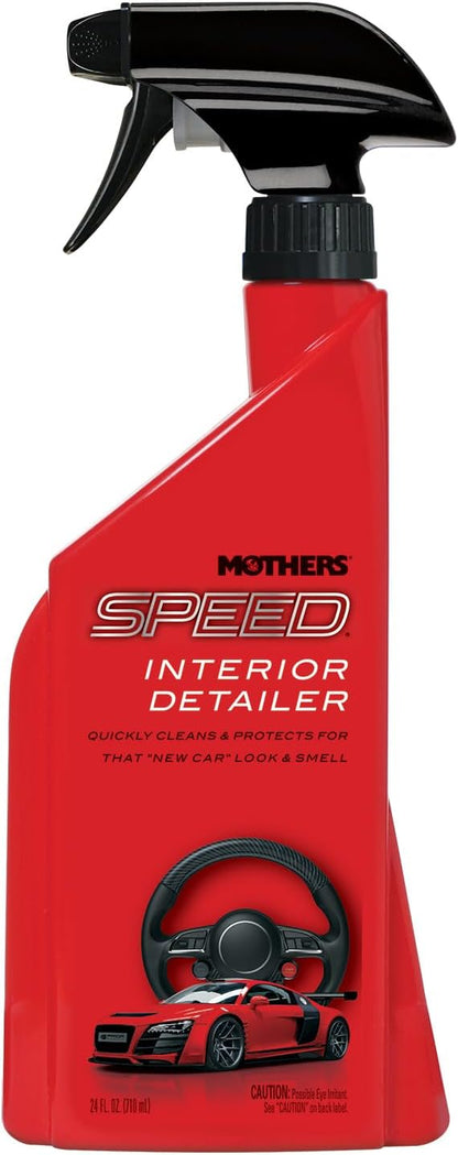 Mothers Speed Interior Detailer, 24 oz. – Cleans Dash, Glass, Screens, Vinyl & More, Safe Ammonia-Free Formula Removes Dirt & Smudges, Leaves a Dry, Streak-Free Finish & Fresh Scent (18324)