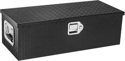 VEVOR Aluminum Truck Bed Tool Box, 30 Inch Heavy Duty Diamond Plate Tool Box with Side Handles, Lock and Keys, Trailer Storage Organizer Chest Box for Pickup, RV, Truck Bed, 30 x 13 x 9.6 in, Black