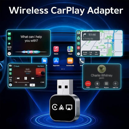 Wireless Carplay Mirror Link Adapter, 2026 Upgrade 3 in 1 Compatible with Airplay/Android Auto/Carplay for Cars with Built-in Wired Carplay Plug, USB Adapter for iPhone Apple Android(for iPhone)