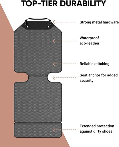 Owleys Set Seat Back Organizer & Car Seat Protector Hexy Waterproof & Non-Slip Protector for Child Car Cushion for Leather and Fabric Seats (Gray 2 pcs)