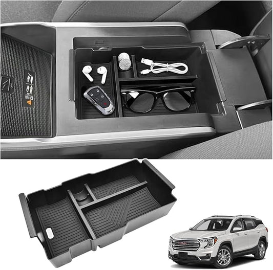 GZSH Center Console Organizer Compatible with 2025 2026 GMC Terrain (Elevation/AT4/Denali) |Easy to Install| |Add Extra Space| Armrest Storage Box Middle Console Tray GMC Terrain Interior Accessories
