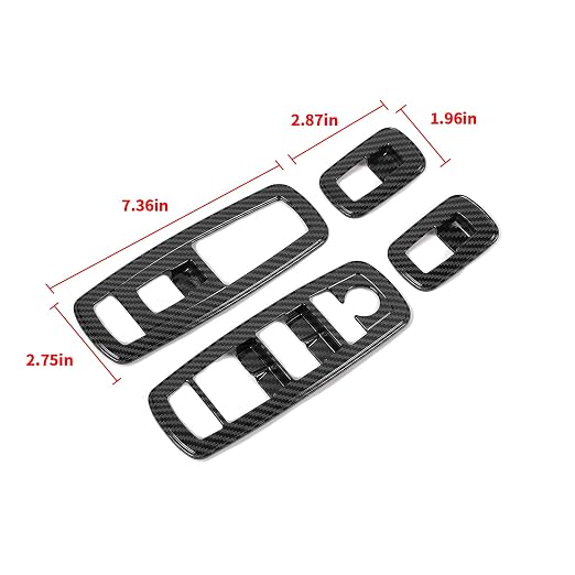 Carbon Fiber Window Lift Switch Cover Interior Button Trim Kit for Dodge RAM 2010-2017/Dodge Charger Durango 2011-2021