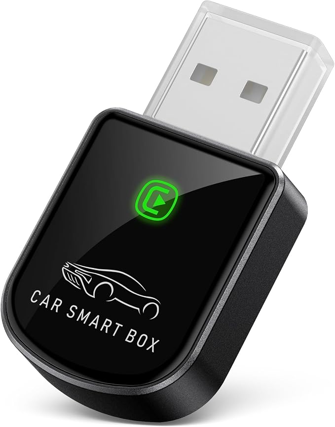 Wireless Carplay Adapter for iPhone Latest Upgrade, Tiny Bluetooth Dongle Convert Wired to Wireless for Apple Car Play Plug & Play, Zero-Lag Auto-Connect GPS Works with 2016+ Cars (Black)