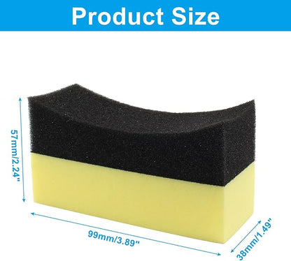 Jiozermi 12Pcs Tire Applicator Dressing Shine Sponge Tire Dressing Applicator Pads Tire Contour Dressing Applicator Pads Color Polishing Sponge Wax Buffing Pads Cleaning Sponges for Car Glass