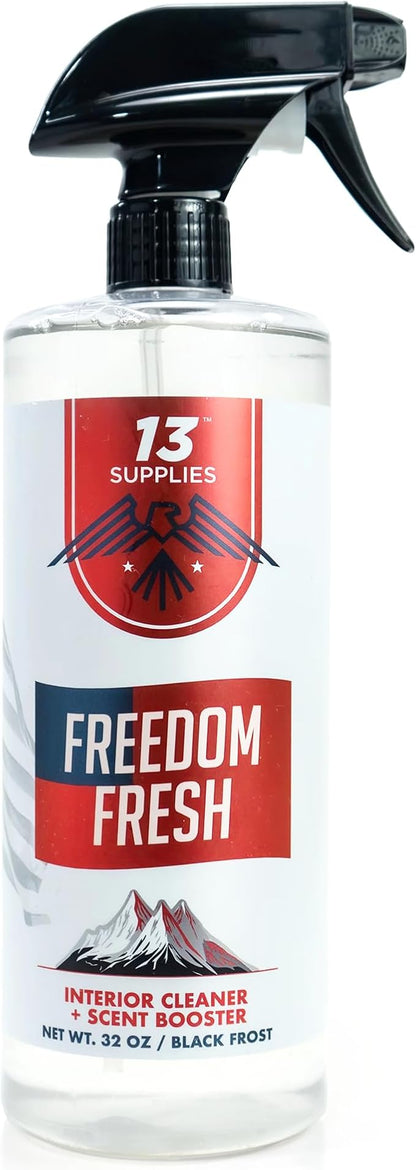 Premium Car Interior Cleaner Spray – Auto Cleaner for Headliner, Mats, Interior Vehicle Cleaning, Car Dashboard Cleaner Stain Remover, Restores Shine, Great Gift for Guys - Freedom Fresh Black Frost