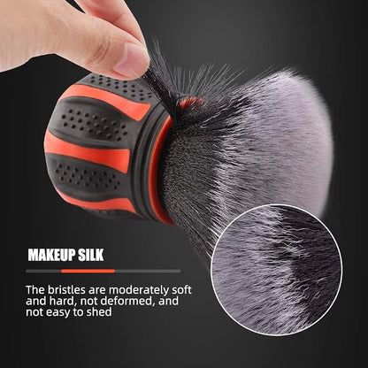 SPTA Ultra Soft Detailing Brush, Car Detail Brush, Orange Handle XL Synthetic Brush - Ultra Soft Bristles, Comes with Storage Rack, Covers Large Area Inside or Outside Vehicles