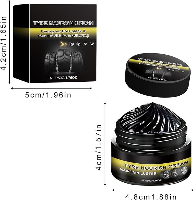 Tyre Nourish Cream, Car Tire Ceramic, Powerful Wheel Cleaning Refurbish Wax,Professional Car Tires Wax for Deep Black Gloss,UV Protection and Waterproof Tire Waxs for Ultimate Wheel Protection (2 PCS)