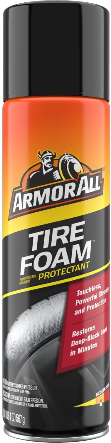 Armor All Tire Foam, Tire Cleaner Spray for Cars, Trucks, Motorcycles, 20 Oz Each, 1.25 Pound (Pack of 2)
