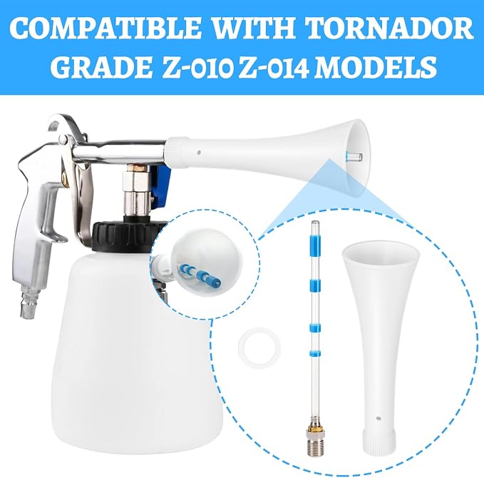 Nozzle Repair Kit for Car Cleaning Gun Parts Z-010 and Air Blow Out Tool Z-014 for, Includes CT-100 Plastic Cone, CT-101 Weighted Tube & CT-102 Washer Car Cleaning Tools (1 Set)