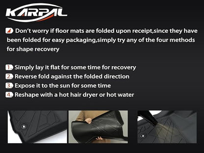 KARPAL Floor Mats for 2015-2021 Ford Transit 150/250/350/350HD w/Carpet Flooring (No Fit Transit Connect), Custom Fit TPE All Weather Ford Transit Accessories Front Floor Liner
