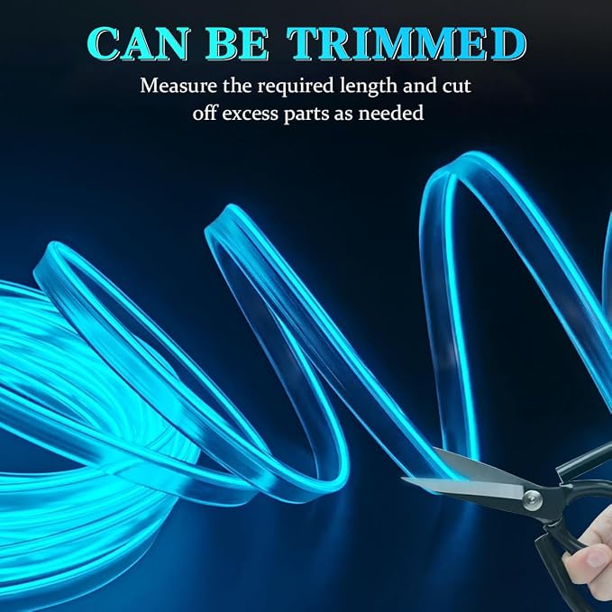 EL Wire Car Interior LED Strips Lights, 16FT 5V USB Auto Neon Light Strip, Electroluminescent Vehicle Interior Ambient Lighting Decor Accessories, Universal for RV, SUV, Truck (Pink)