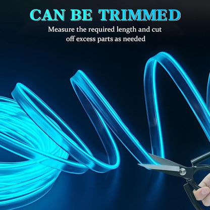 EL Wire Car Interior LED Strips Lights, 16FT 5V USB Auto Neon Light Strip, Electroluminescent Vehicle Interior Ambient Lighting Decor, Universal for RV, SUV, Truck (Fluorescence Green)