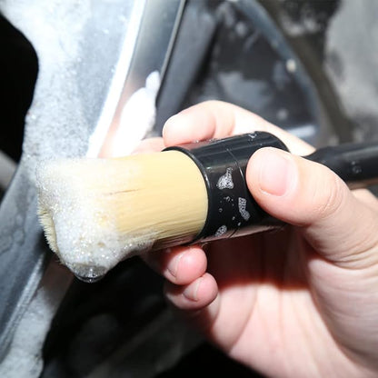 BMLEI 3pcs Car Detailing Brushes Set,Boars Hair Auto Car Detail Brush Kit No Scratch, Car Detailing Kit for Clean Interior or Exterior, Wheels, Tires, Engine Bay, Leather Seats