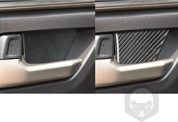NVCNX Real Premium Carbon Fiber for Toyota Tundra 2022-2026 / Sequoia 2023-2026 2024 2025 Truck Pickup SUV Car Door Inner Handle Bottom Cover Interior Trim Accessories Thick Overlay Sticker Decal 4PCs