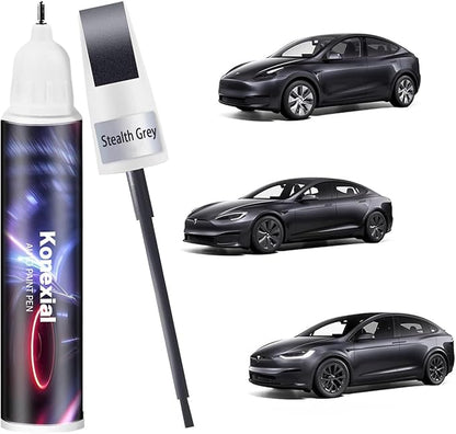 (Stealth Grey PN01) Car Touch up Paint Compatible with Tesla Model Y/3/X/S, Premium Car Scratch Remover for Deep Scratches, Car Paint Pen Scratch Repair Two-In-One Touch Up Paint