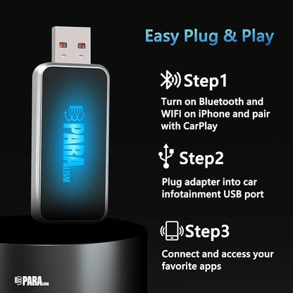 Wireless CarPlay Adapter 2026 Upgrade for Apple iPhone iOS 10+ & Cars from 2015+, Converts Factory Wired to Wireless CarPlay Dongle Plug & Play