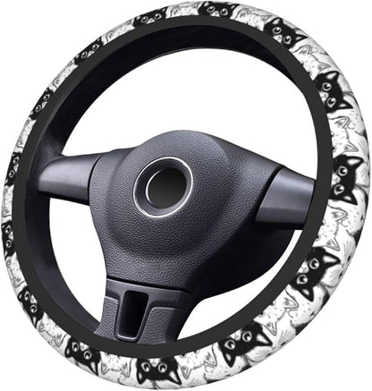 Cat Steering Wheel Covers Non Slip Neoprene Universal 15 Inch Steering Wheel Protector Car Cover for Men Women