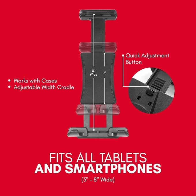 Macally Tablet Holder for Car Headrest | iPad Backseat Mount for Kids | Fits 4.7-11" Devices | Perfect for Long Car Trips
